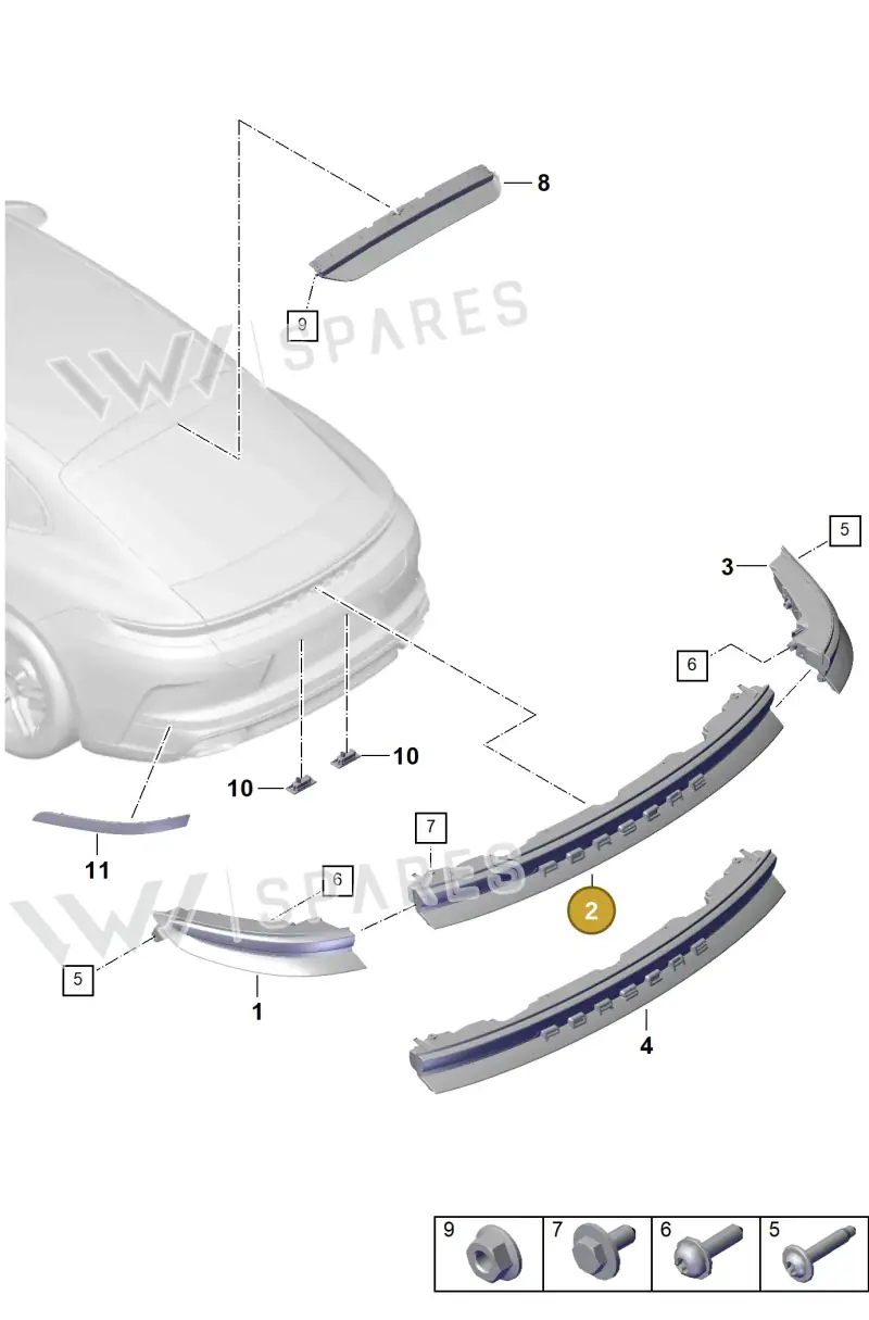 976945207BP — Porsche Panamera (2023-2025) diagram p62908400, position 2