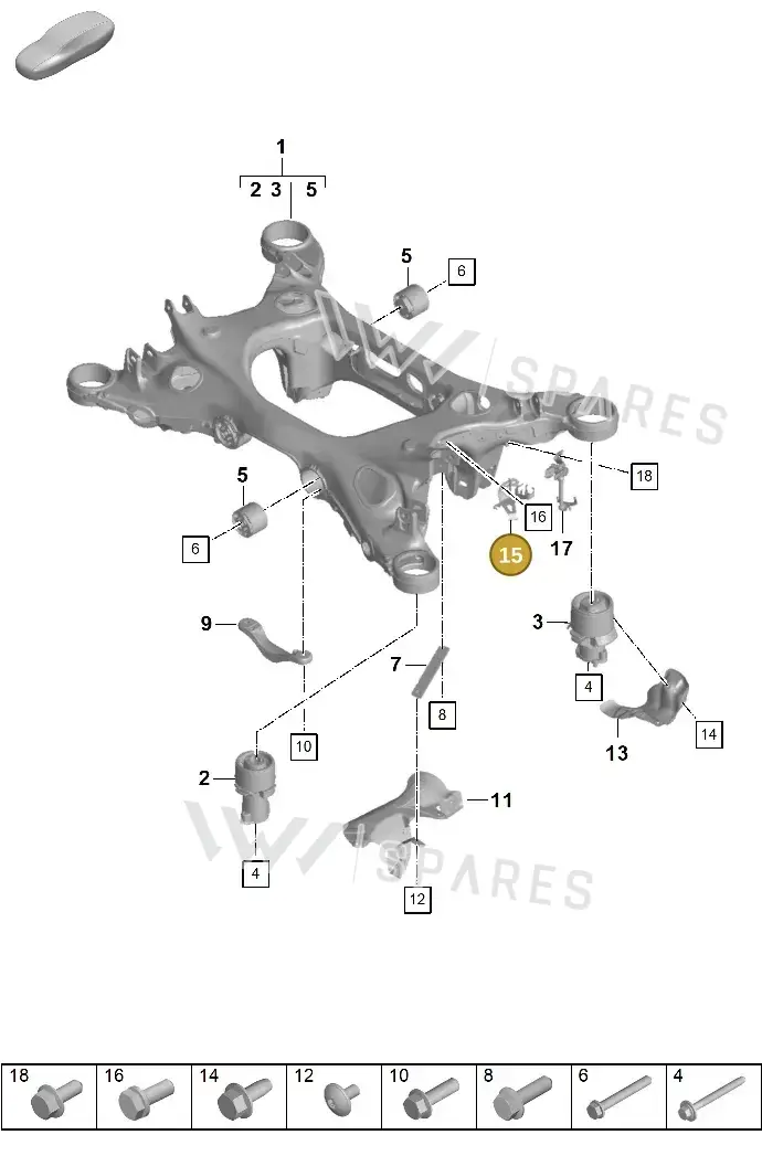 976971005A — Porsche Panamera (2023-2025) diagram p62501000, position 15