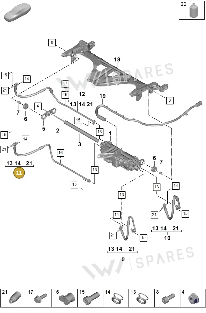 977411804A — Porsche Panamera (2023-2025) diagram p62402050, position 11