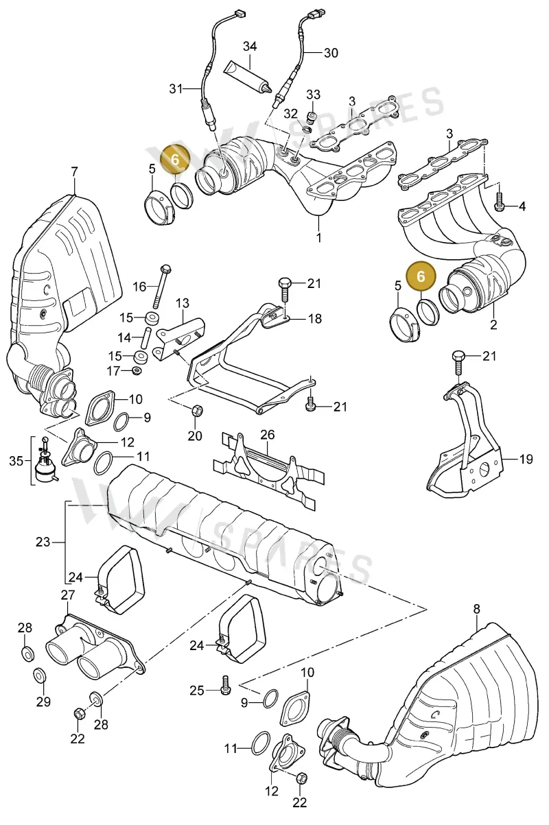 98011156100 — Porsche GT3 RS (2006-2011) diagram p29202000, position 6