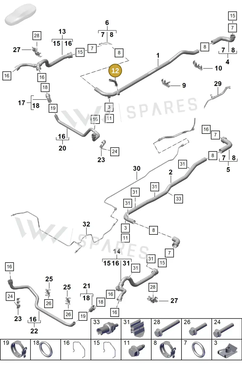 98110621202 — Porsche Boxster Spyder (2019-2020) diagram p55105300, position 12