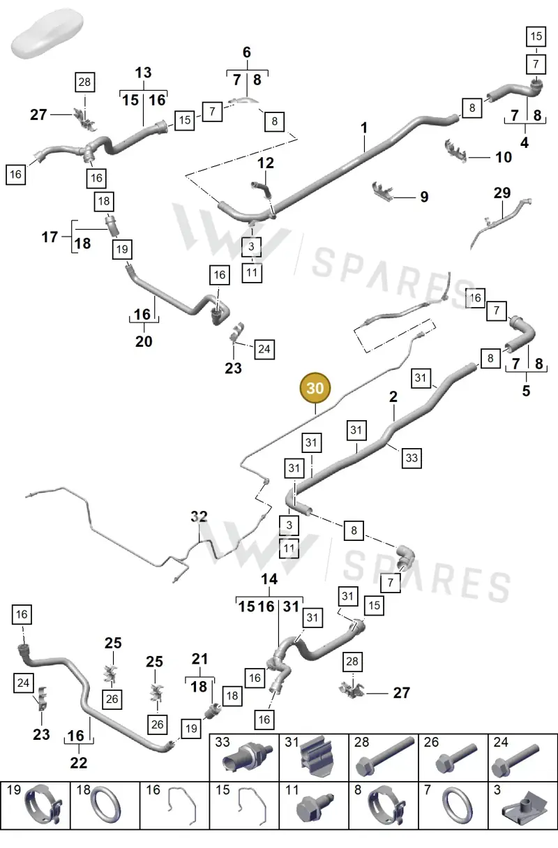 98110622702 — Porsche Boxster Spyder (2019-2020) diagram p55105300, position 30
