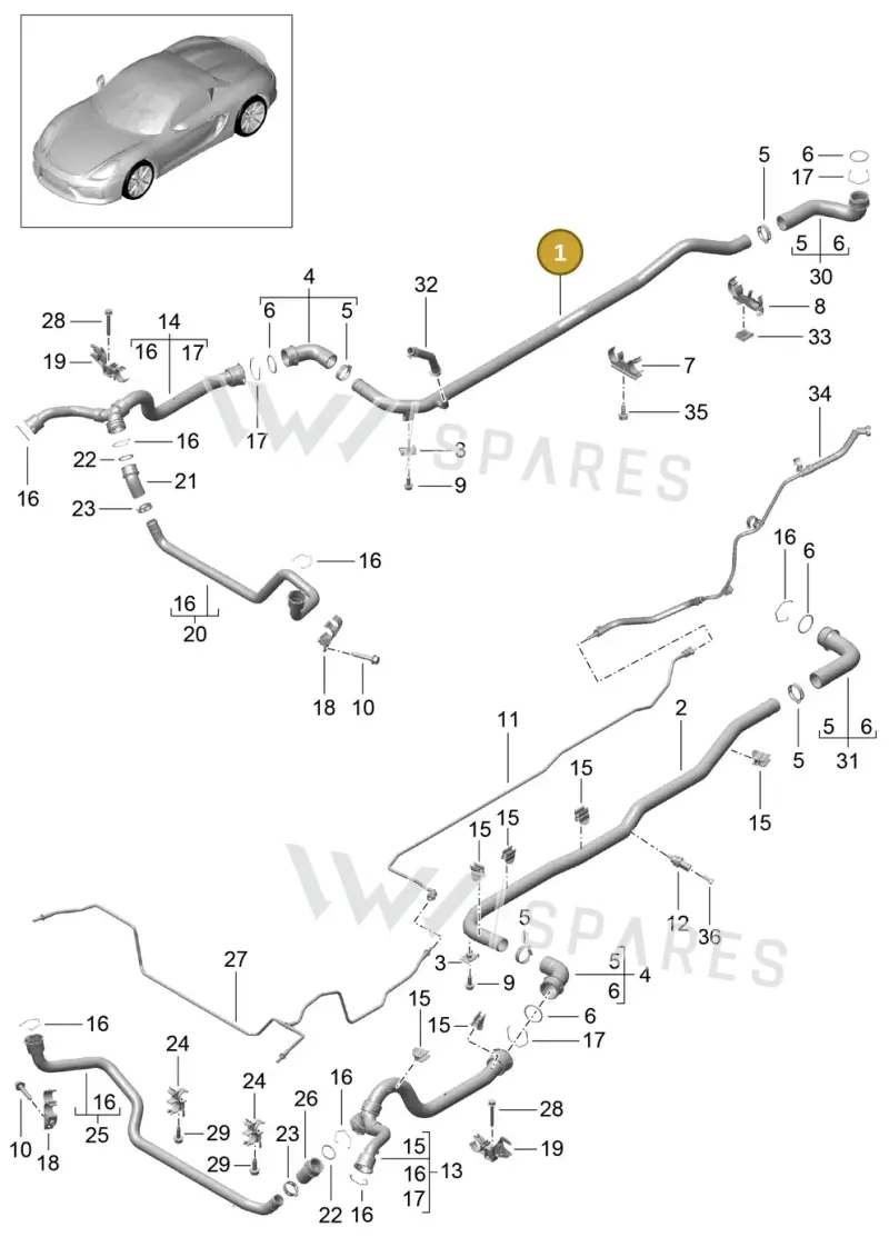 98110665102 — Porsche Boxster Spyder (2015-2016) diagram p46105010, position 1