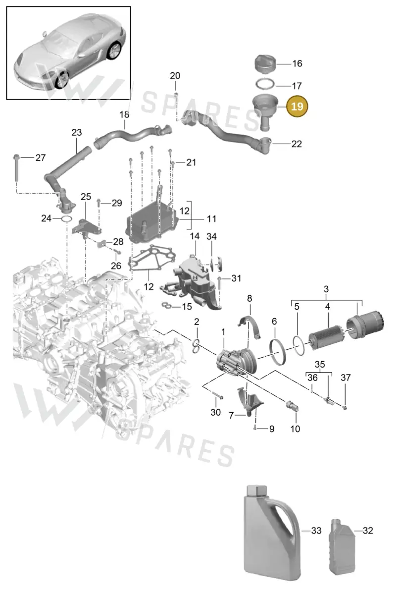 98110716005 — Porsche Cayman (2016-) diagram p50104005, position 19