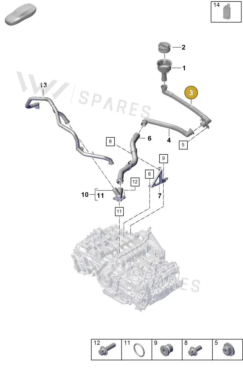 98110726503 — Porsche Boxster Spyder (2019-) diagram p55104100, position 3