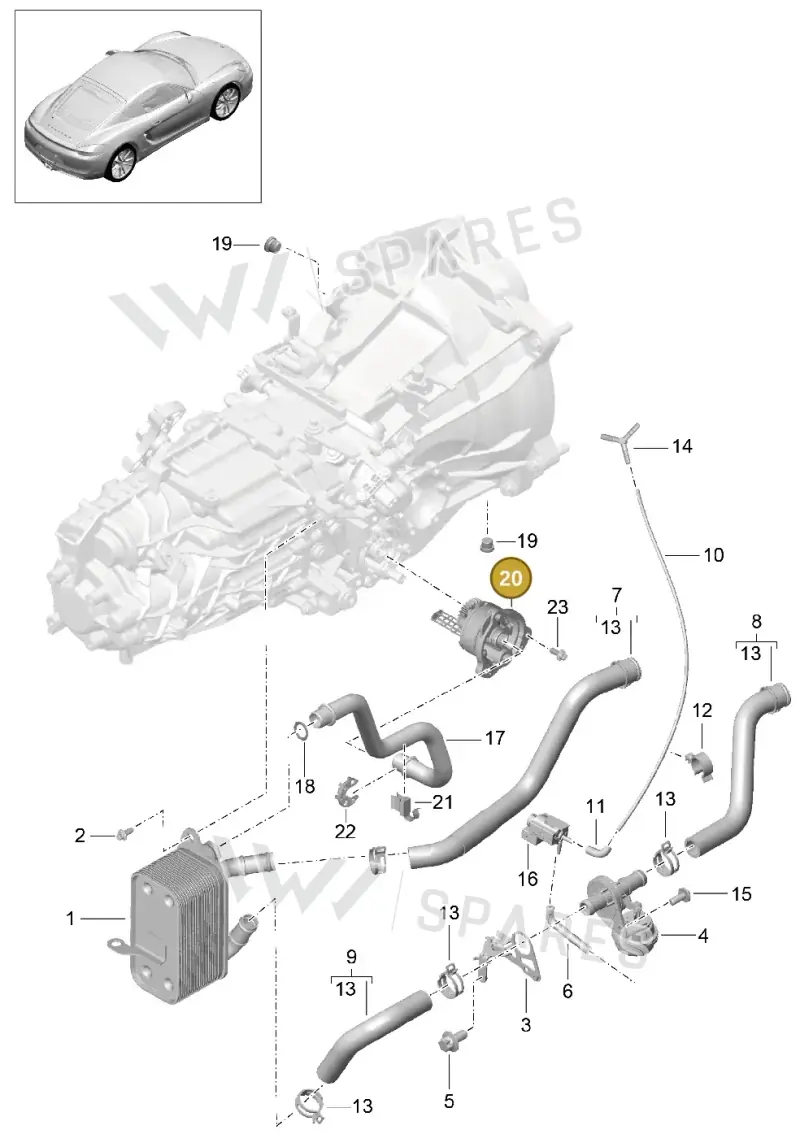 98130702300 — Porsche Cayman (2013-2016) diagram p40302020, position 20