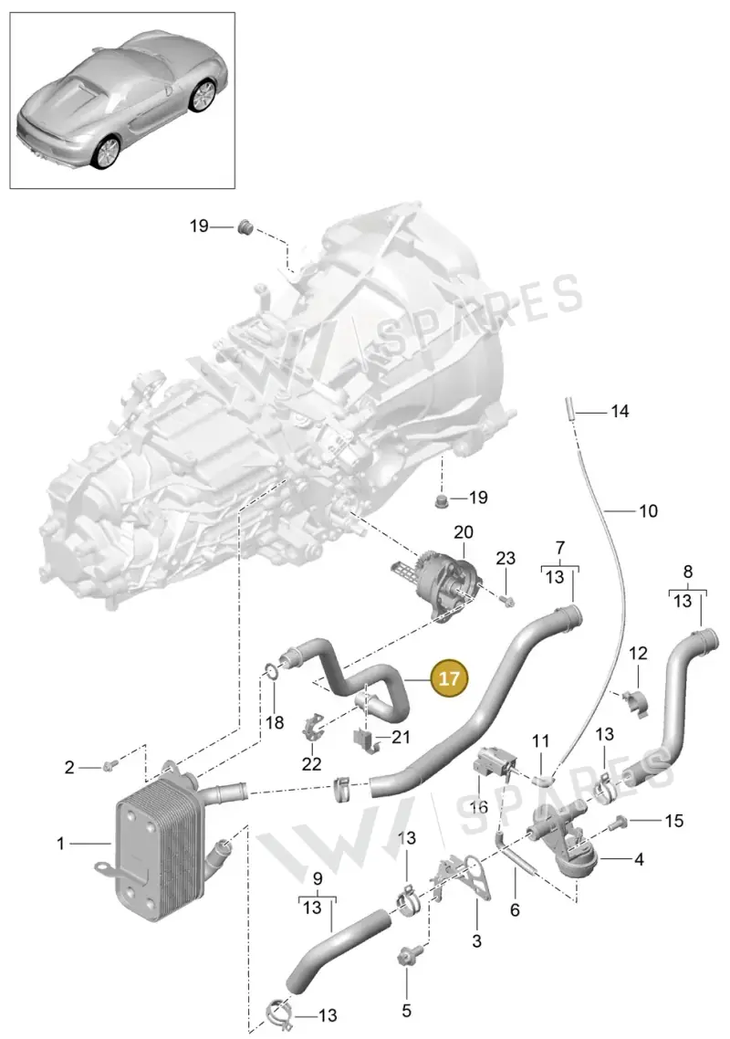 98130705300 — Porsche Boxster Spyder (2015-2016) diagram p46302015, position 17