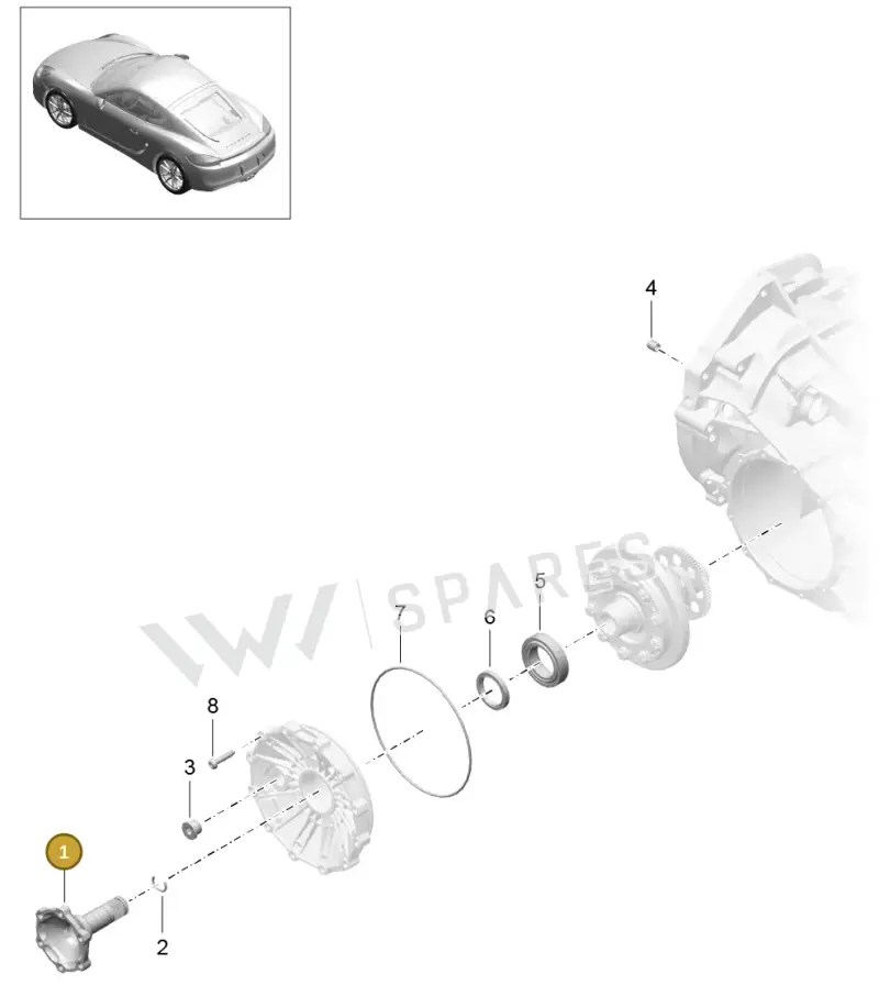 98133220940 — Porsche Cayman (2013-2016) diagram p40302005, position 1
