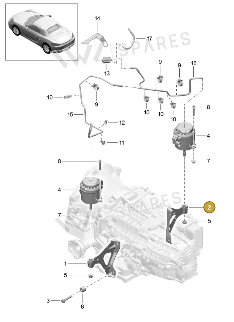 98137519601 — Porsche Boxster (2016-2019) diagram p48306000, position 2