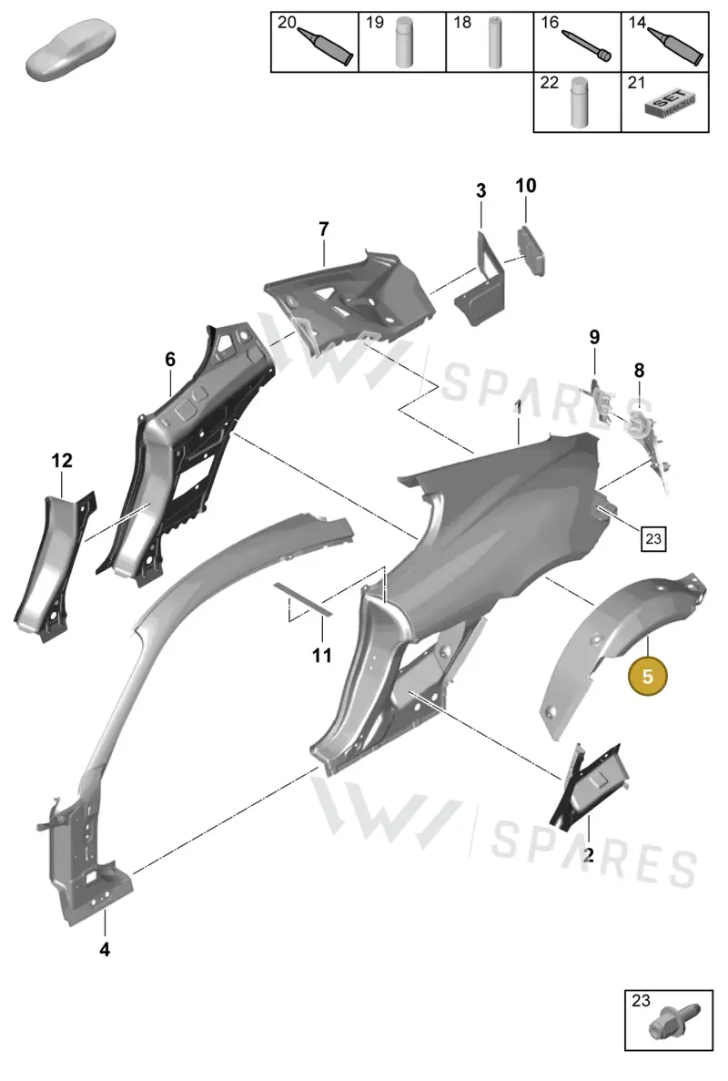 98150251500GRV — Porsche Cayman GT4 (2019-) diagram p55801500, position 5