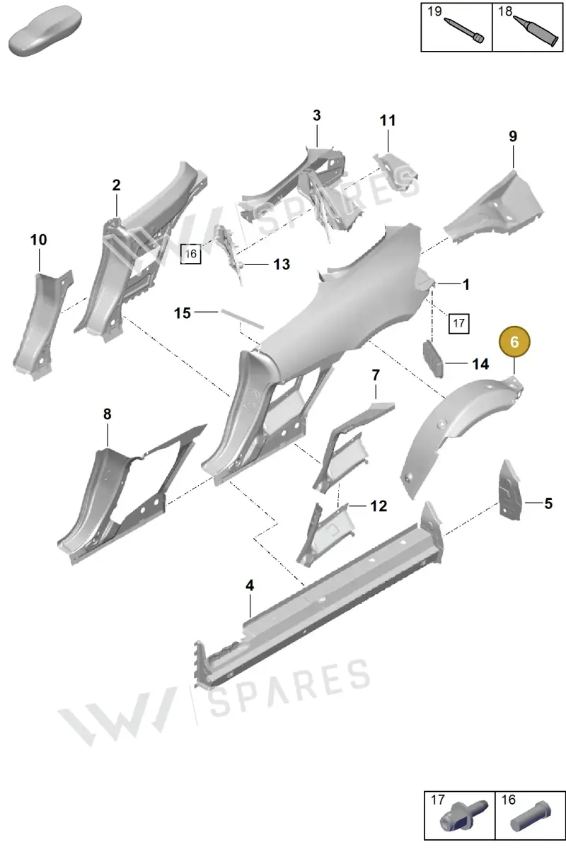 98150251500GRV — Porsche Boxster Spyder (2019-) diagram p54801500, position 6