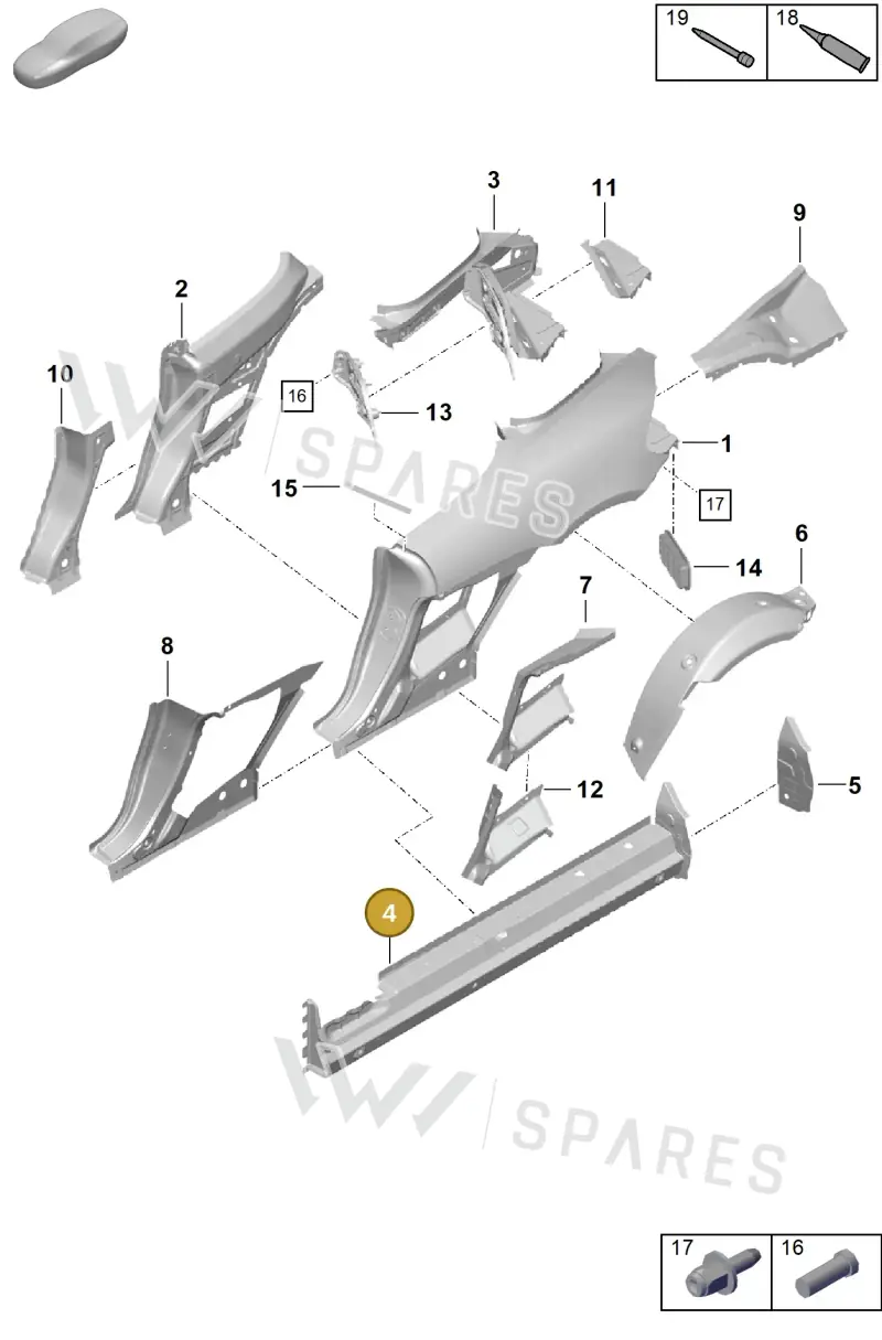 98150296400GRV — Porsche Boxster Spyder (2019-) diagram p54801500, position 4