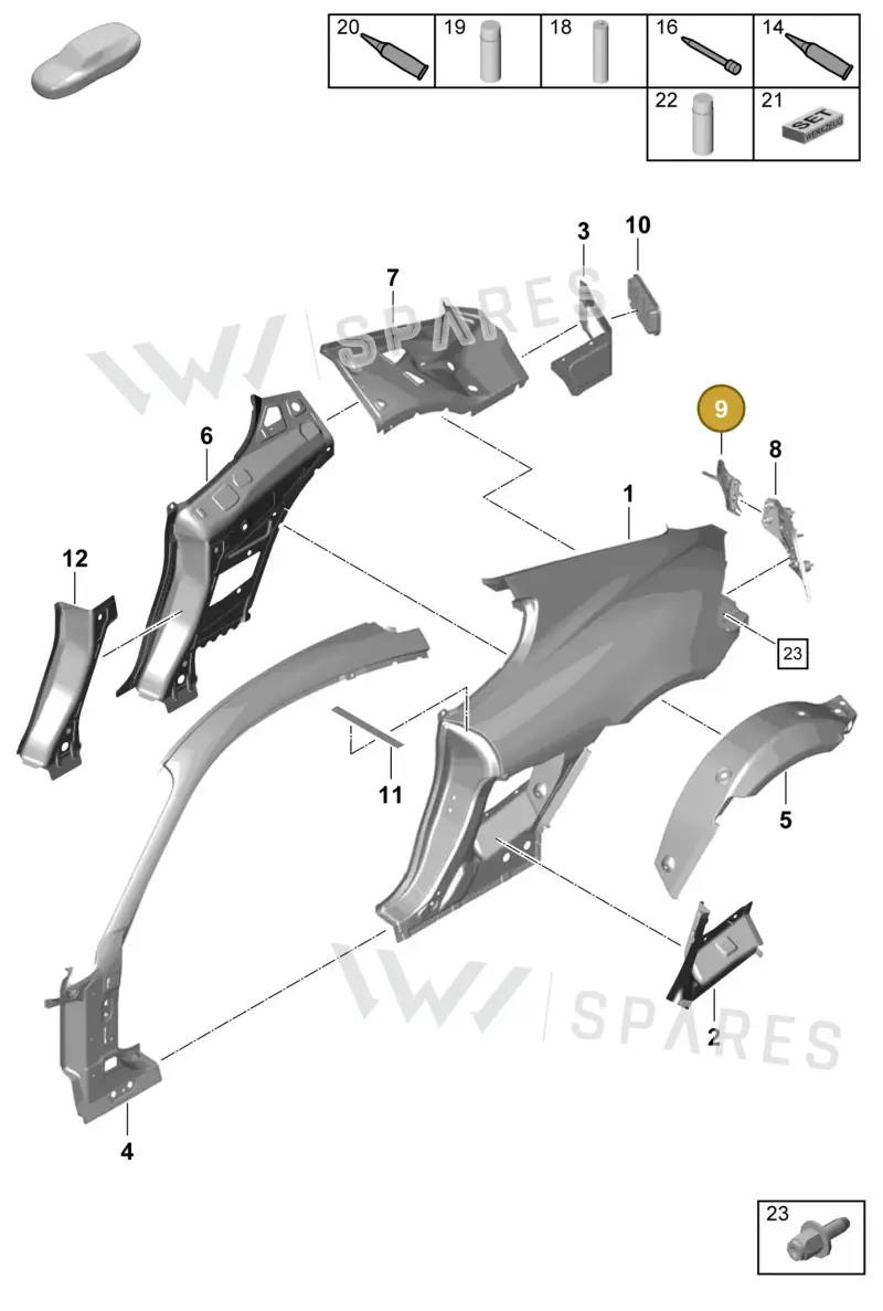 98150369300 — Porsche Cayman (2019-2022) diagram p55801500, position 9