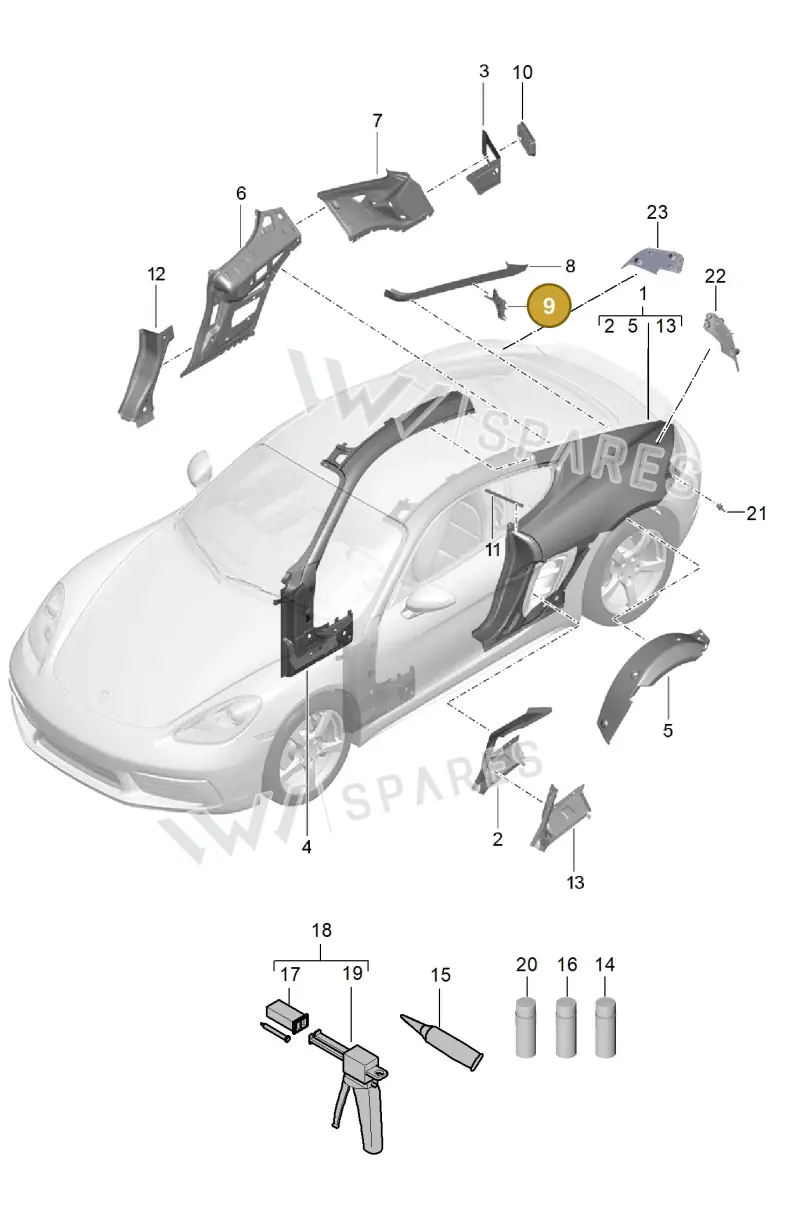 98150369400 — Porsche Cayman (2016-) diagram p50801050, position 9