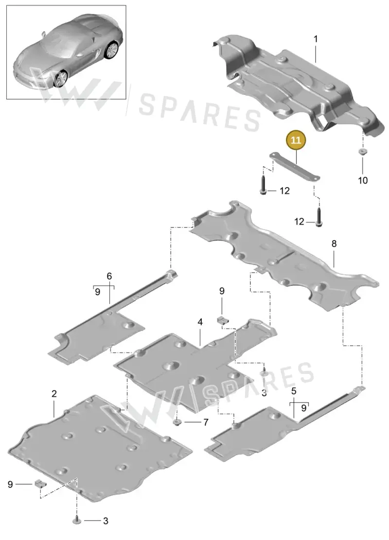 98150484300 — Porsche Boxster Spyder (2015-2016) diagram p46801070, position 11