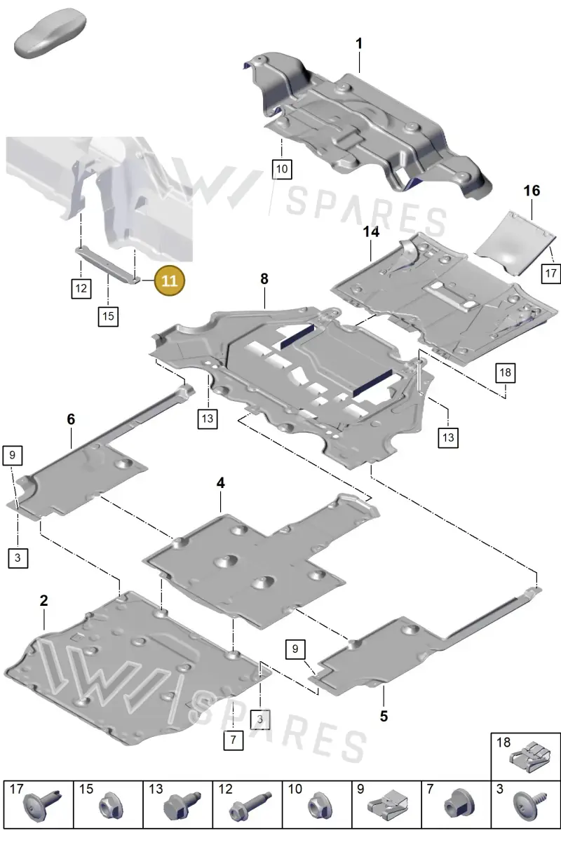 98150484300 — Porsche Boxster Spyder (2019-2020) diagram p55801700, position 11
