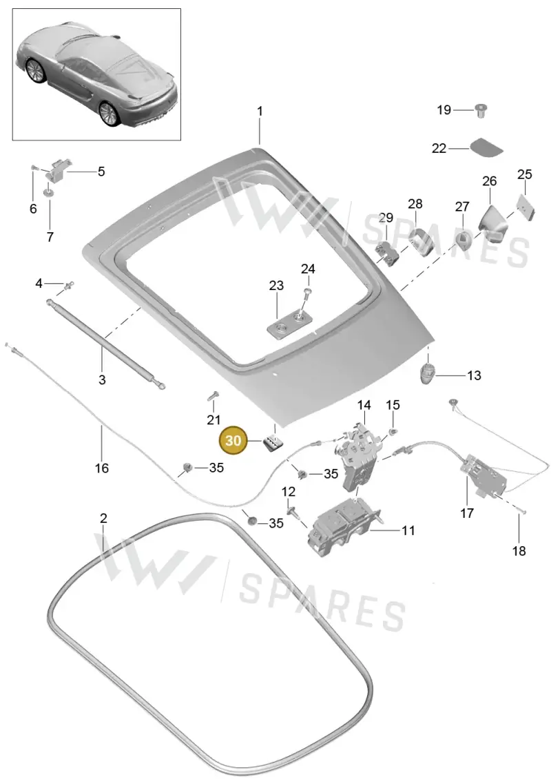 98150487180 — Porsche Cayman GT4 (2015-2016) diagram p45803005, position 30