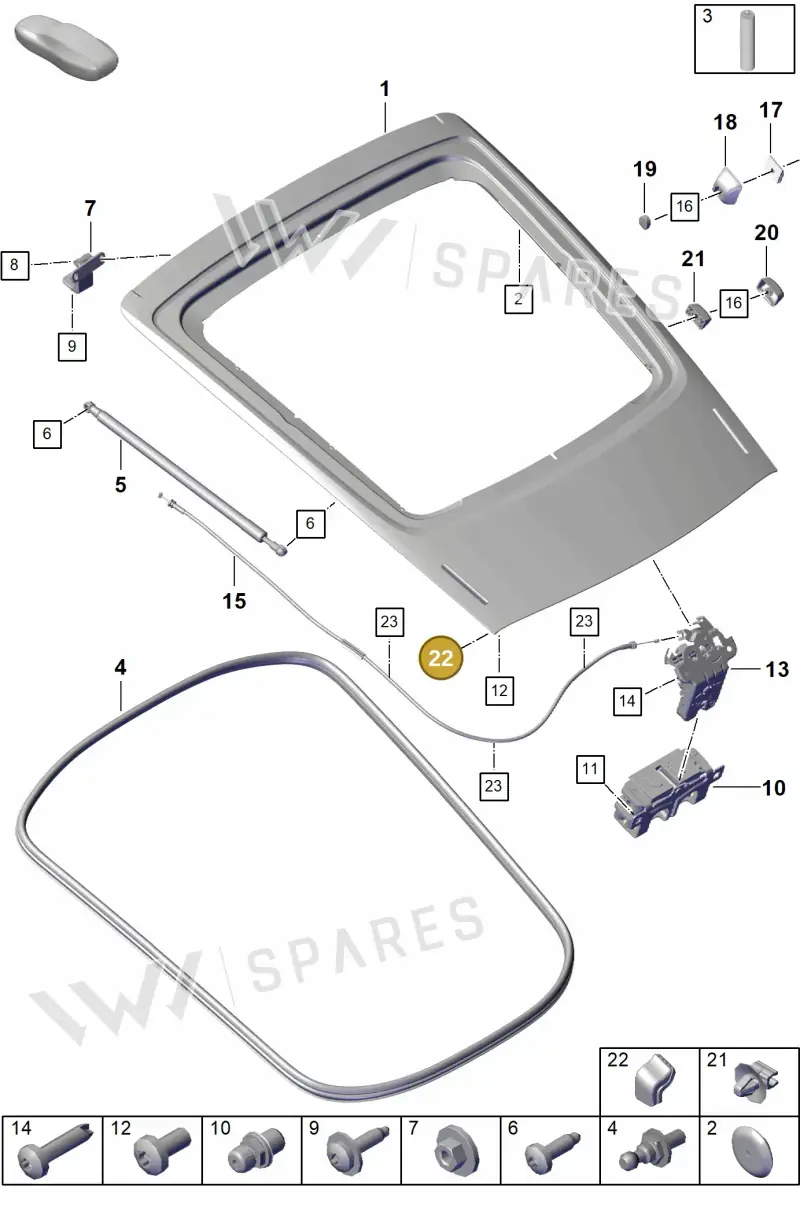 98150487180 — Porsche Cayman (2019-2022) diagram p55803050, position 22