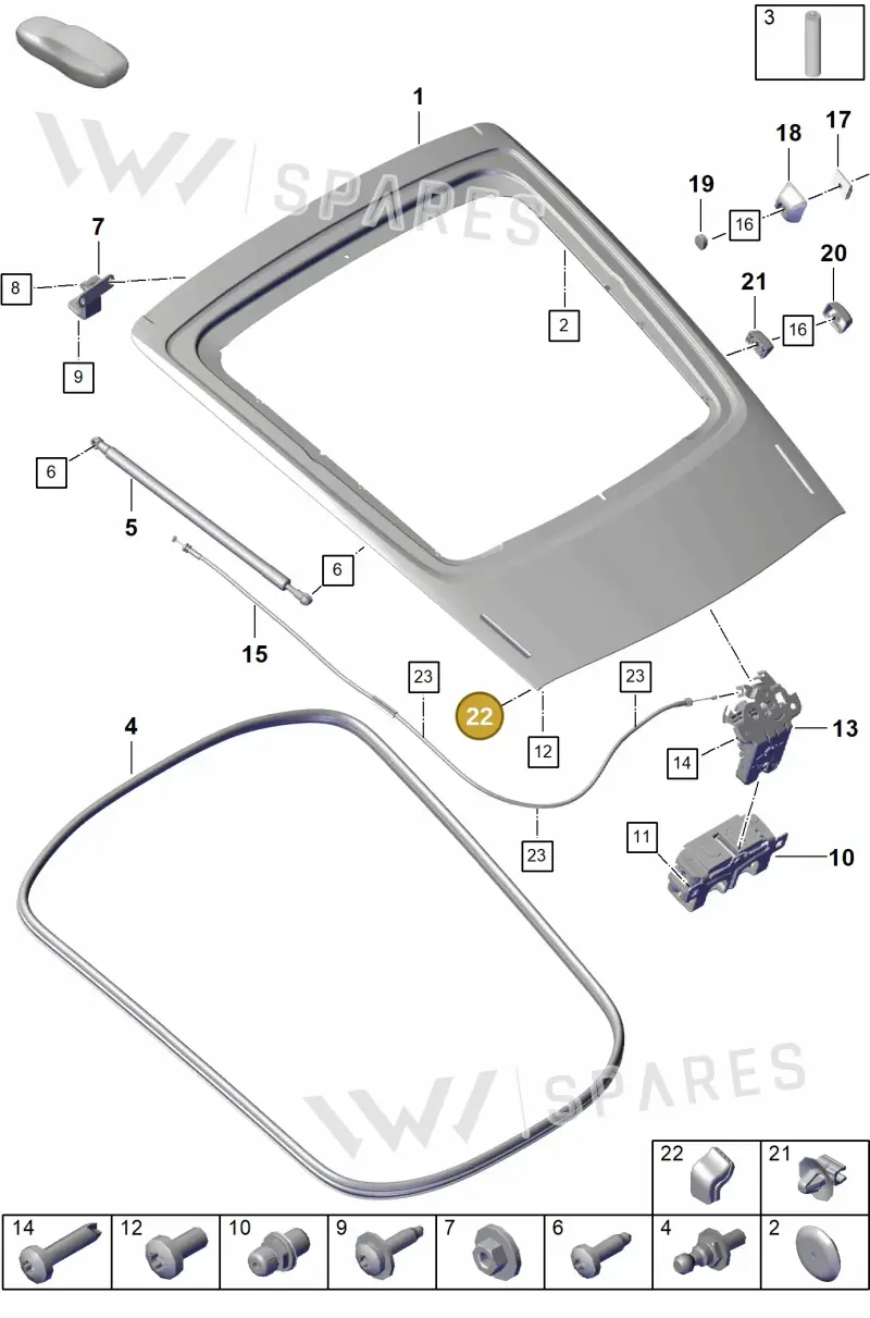 98150487280 — Porsche Cayman (2019-2022) diagram p55803050, position 22