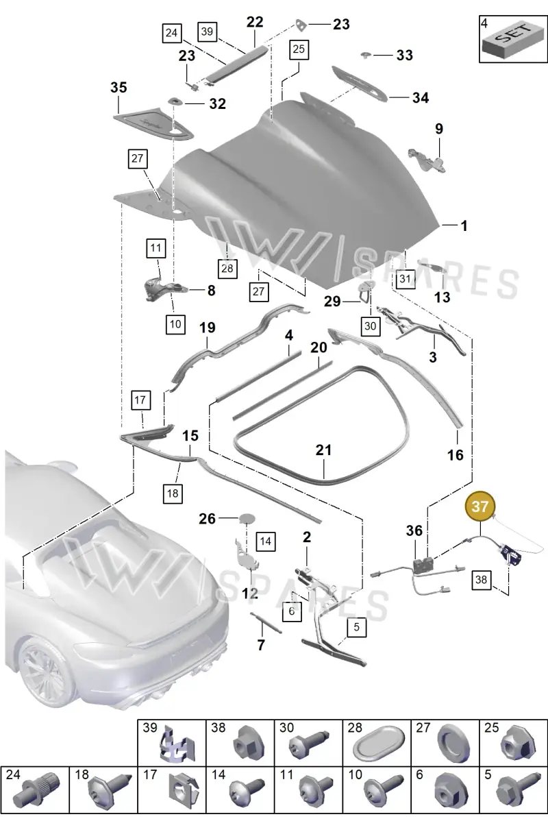 98151211700 — Porsche Boxster Spyder (2019-) diagram p54803050, position 37