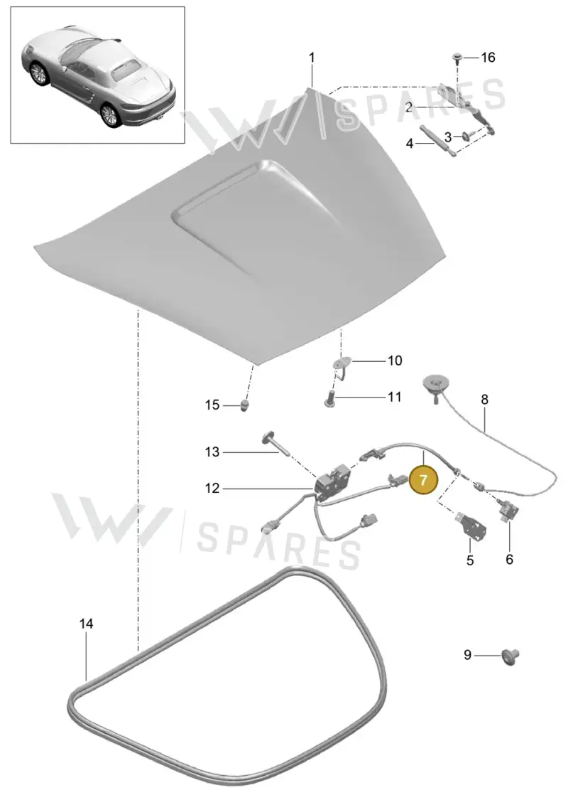 98151221701 — Porsche Boxster (2016-2019) diagram p48803005, position 7