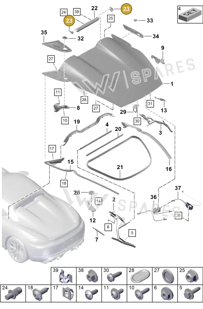 98151237300 — Porsche Boxster Spyder (2019-) diagram p54803050, position 23