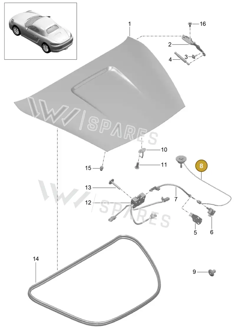 98151252100 — Porsche Boxster (2016-2019) diagram p48803005, position 8