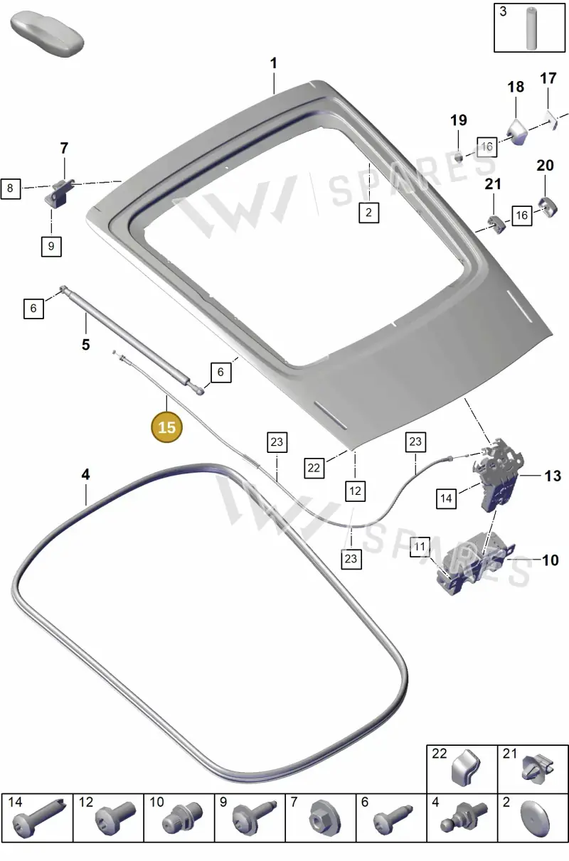 98151252105 — Porsche Cayman (2019-2022) diagram p55803050, position 15