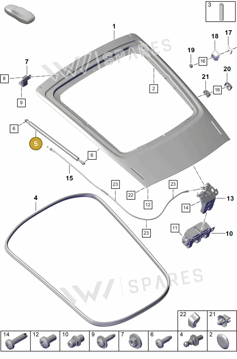 98151255180 — Porsche Cayman (2019-2022) diagram p55803050, position 5