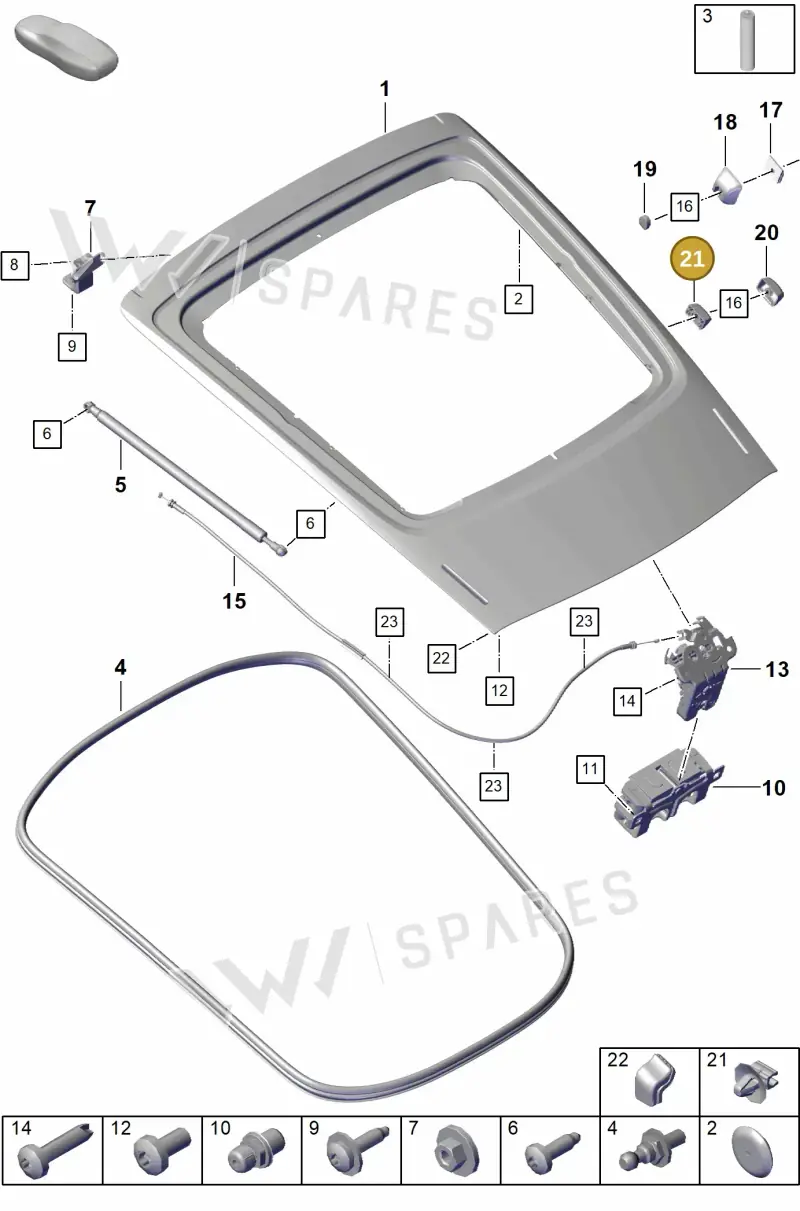 98151289100 — Porsche Cayman (2019-2022) diagram p55803050, position 21