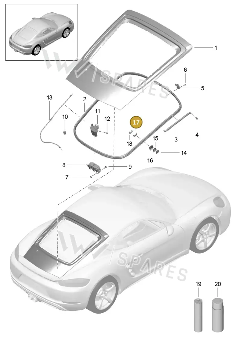 98151289300 — Porsche Cayman (2016-2019) diagram p50803005, position 17
