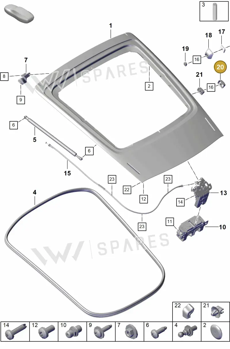 98151289300 — Porsche Cayman (2019-2022) diagram p55803050, position 20