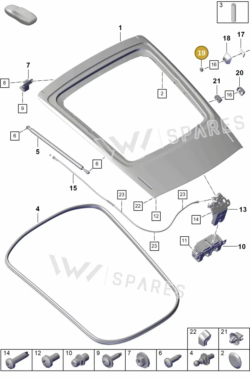 98151289500 — Porsche Cayman (2019-2022) diagram p55803050, position 19