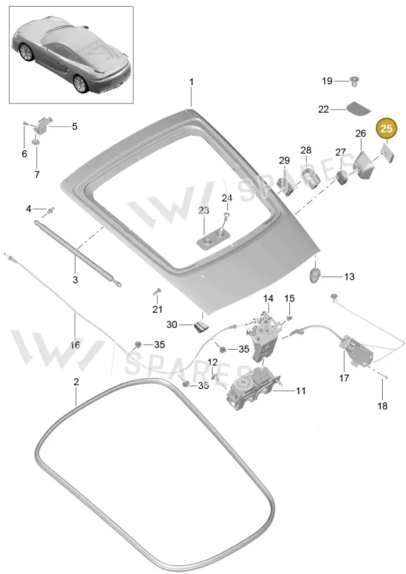 98151289900 — Porsche Cayman GT4 (2015-2016) diagram p45803005, position 25
