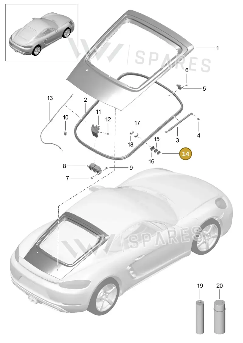 98151289900 — Porsche Cayman (2016-2019) diagram p50803005, position 14