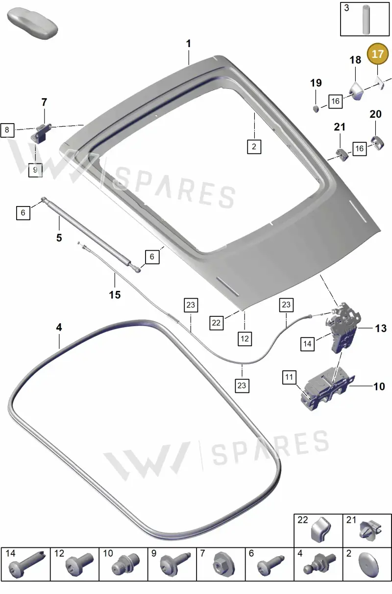 98151289900 — Porsche Cayman (2019-2022) diagram p55803050, position 17