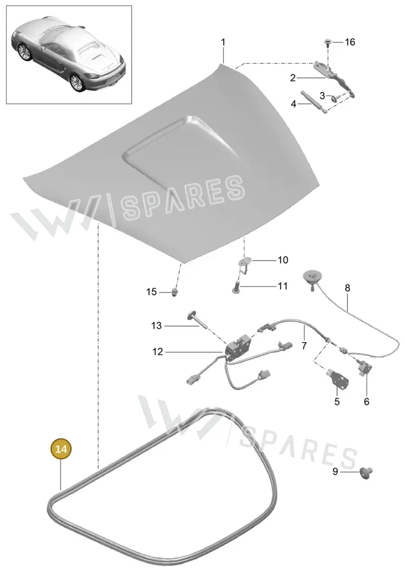 98151291102 — Porsche Boxster (2012-2016) diagram p39803005, position 14
