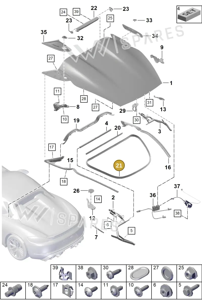 98151291102 — Porsche Boxster Spyder (2019-2020) diagram p54803050, position 21