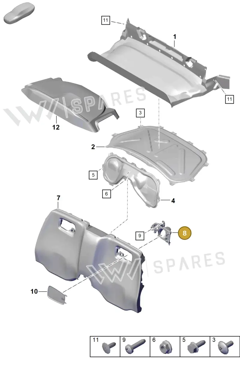 98155108803 — Porsche Boxster Spyder (2019-2020) diagram p54807250, position 8