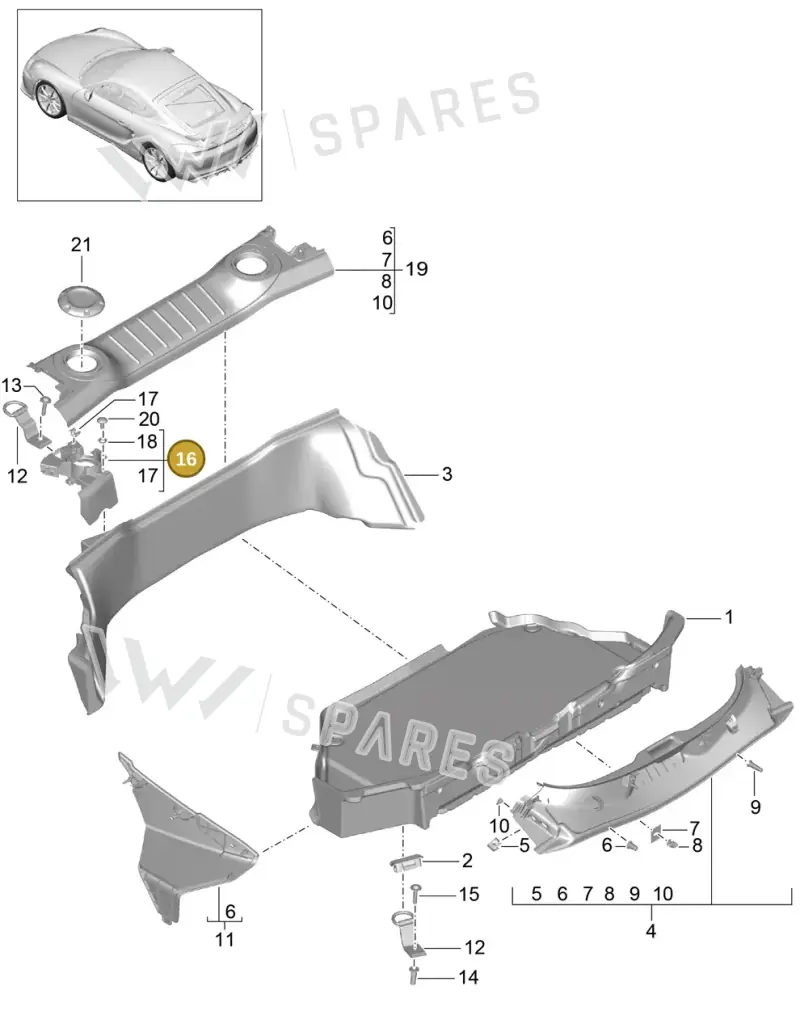 98155137803 — Porsche Cayman GT4 (2015-2016) diagram p45807005, position 16
