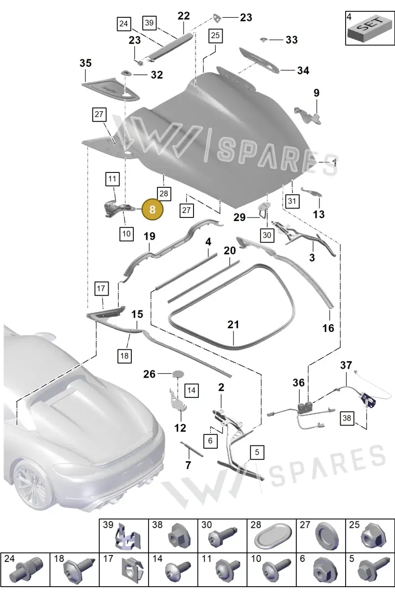 98156768502OK1 — Porsche Boxster Spyder (2019-2020) diagram p54803050, position 8