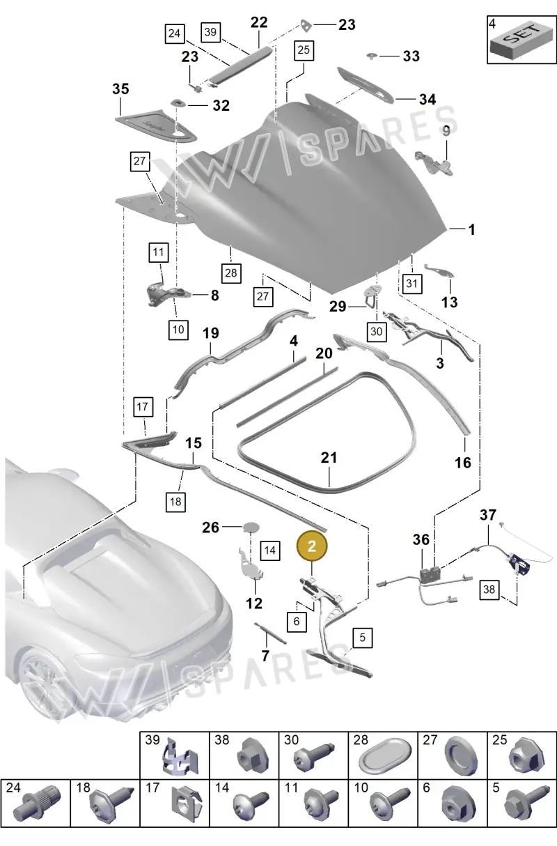 98156790702GRV — Porsche Boxster Spyder (2019-2020) diagram p54803050, position 2