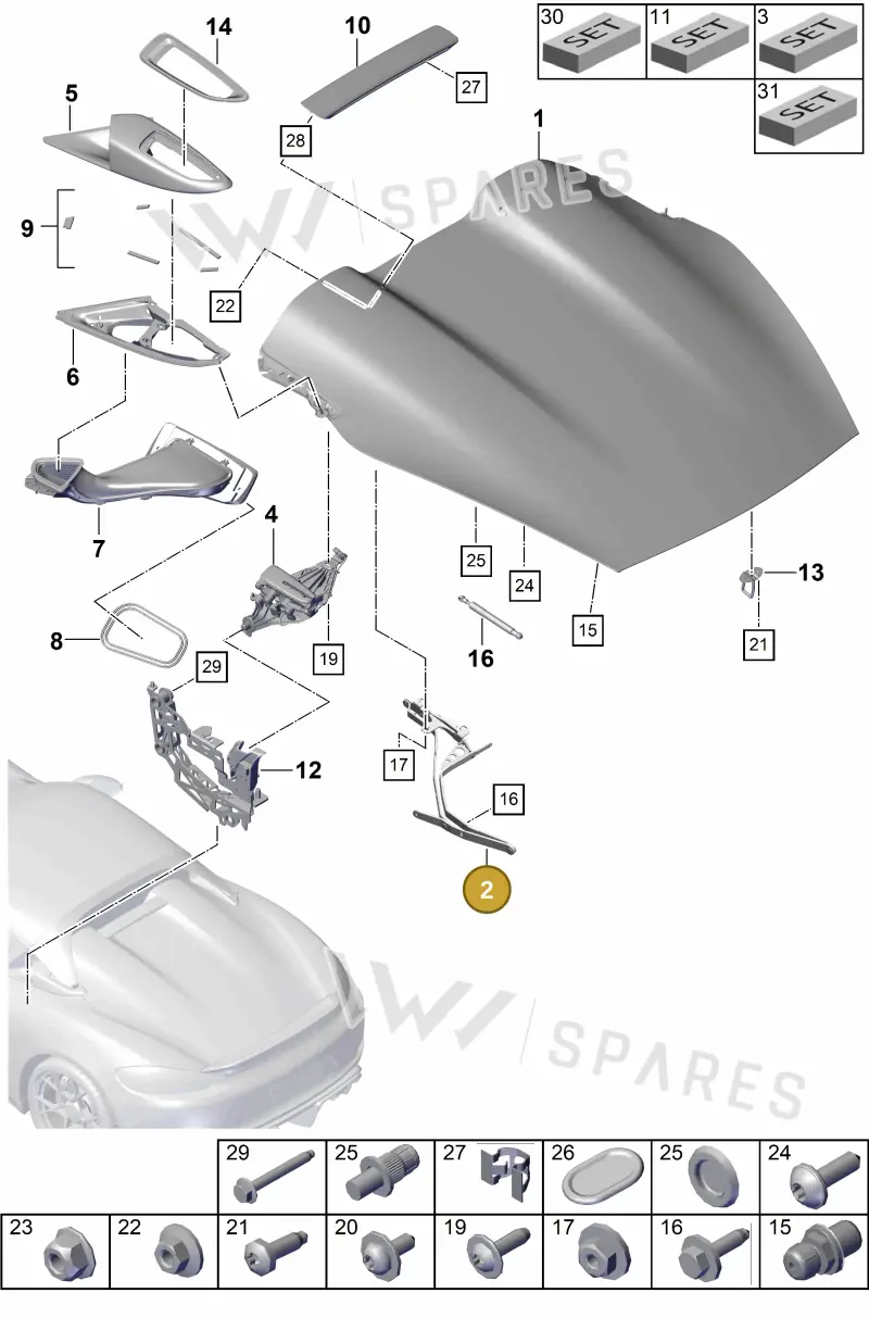 98156790703GRV — Porsche Boxster Spyder (2019-2020) diagram p54803050, position 2