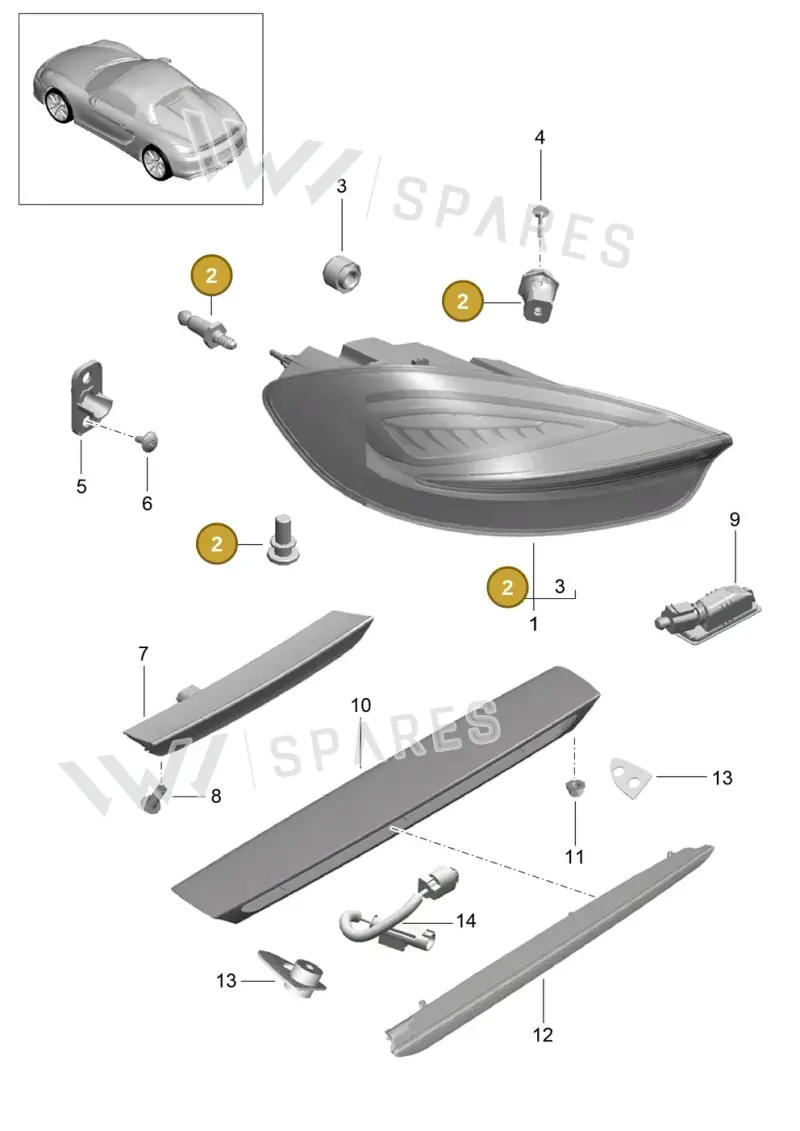 98163192500 — Porsche Boxster Spyder (2015-2016) diagram p46905005, position 2