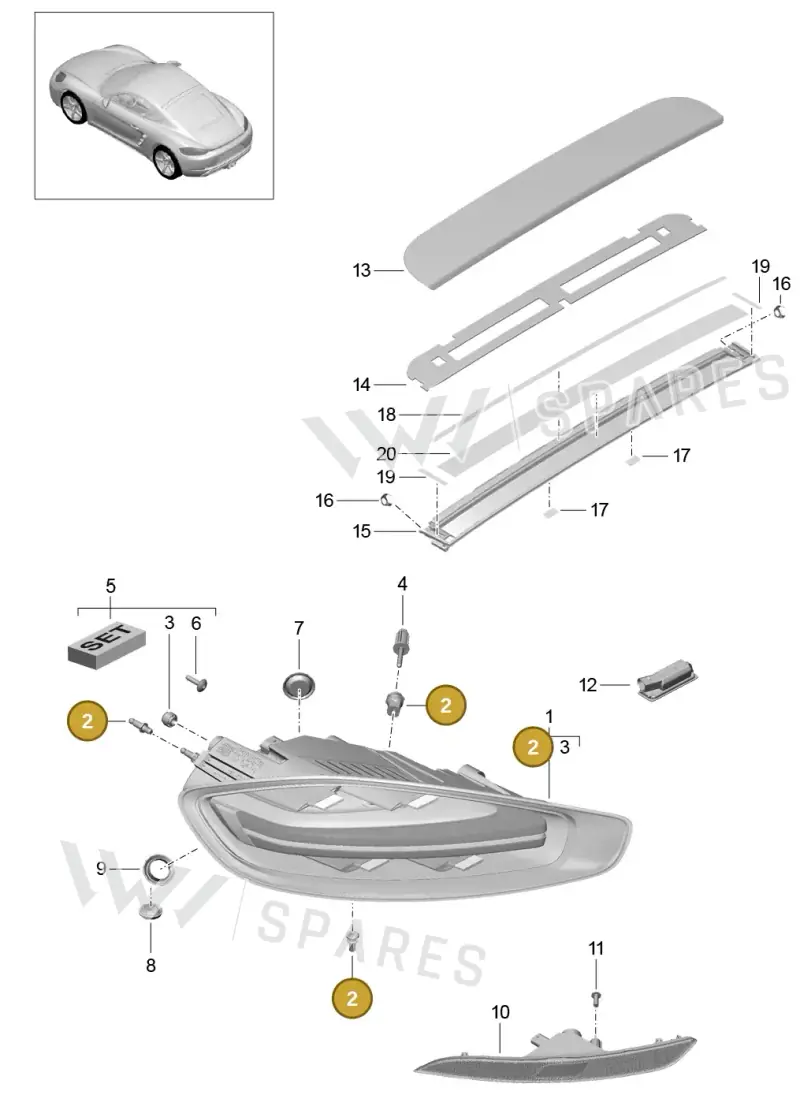 98163192500 — Porsche Cayman (2016-) diagram p50905005, position 2