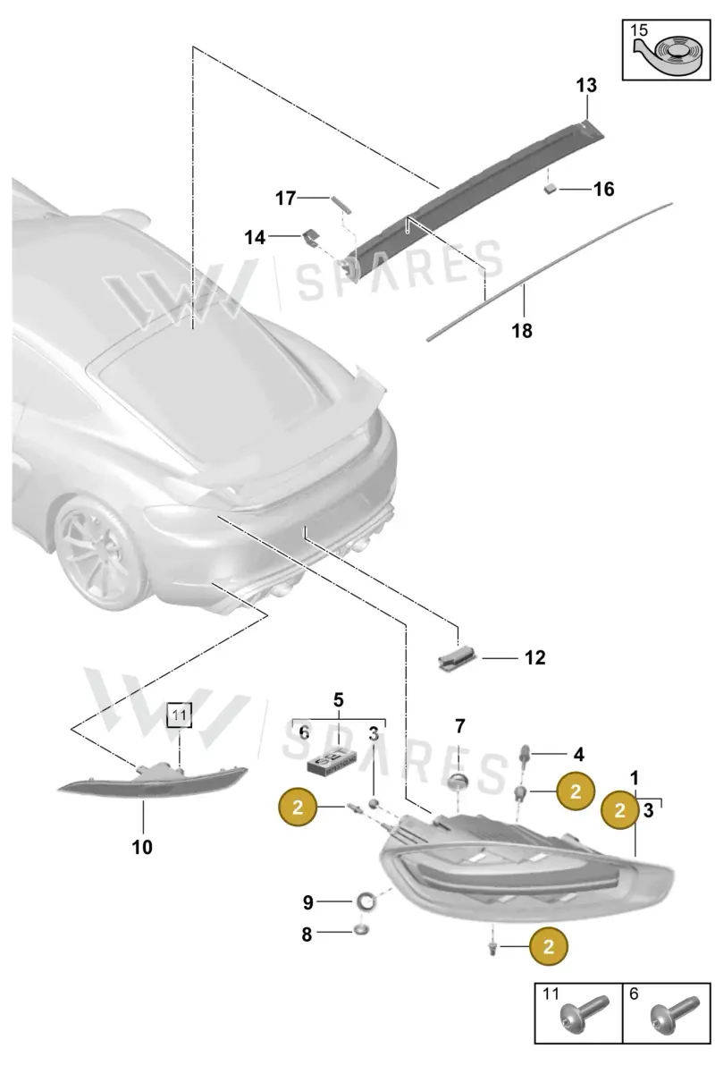 98163192500 — Porsche Cayman GT4 (2019-) diagram p55905050, position 2