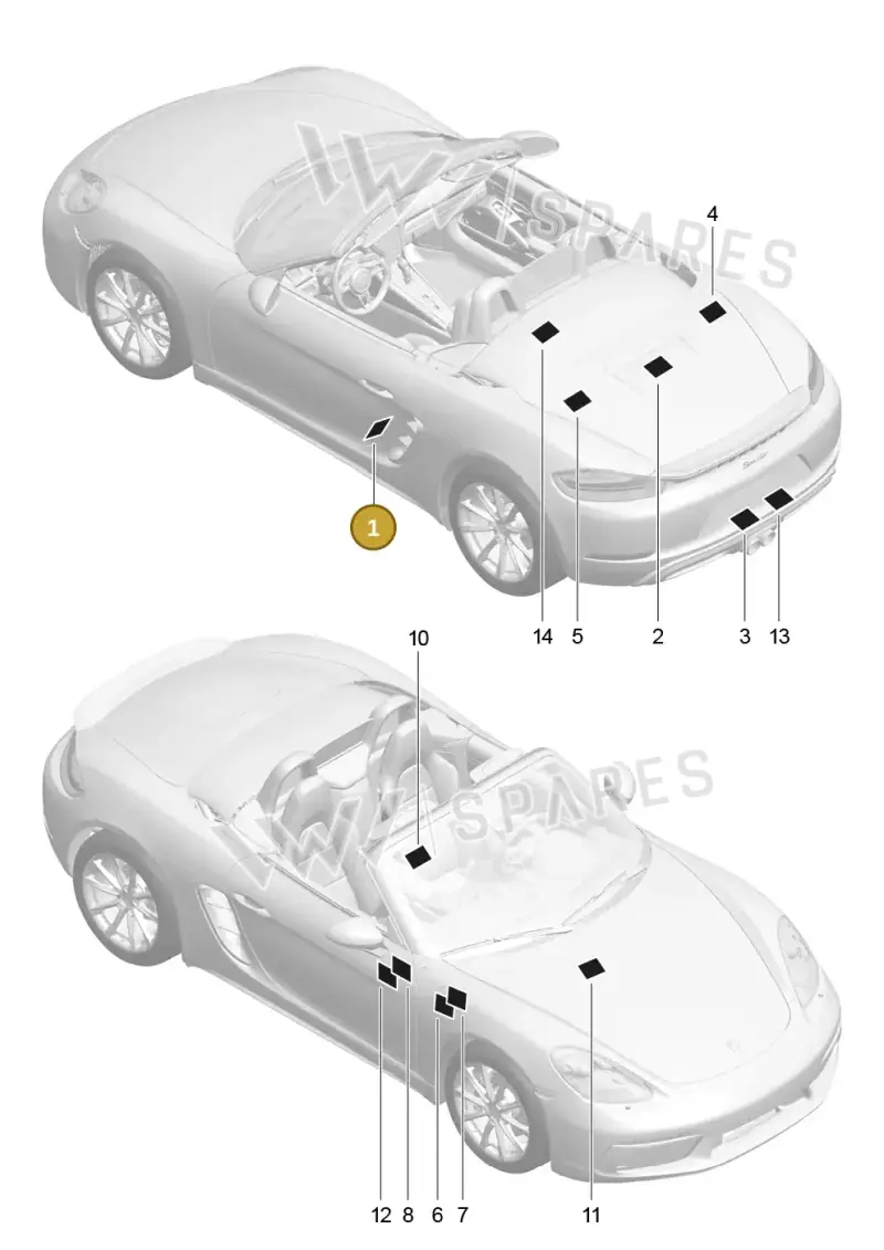 982010000AE — Porsche Boxster (2016-2019) diagram p48001000, position 1