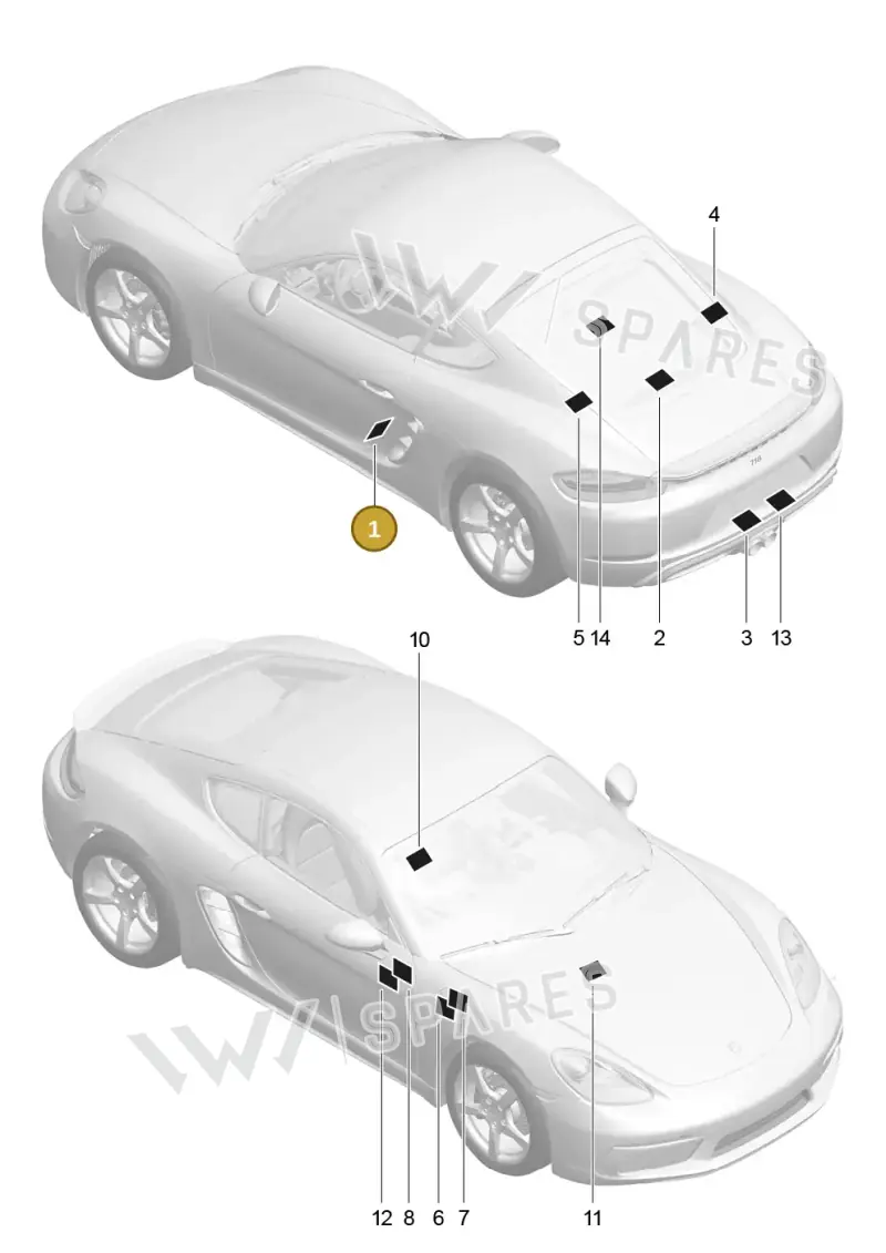 982010000C — Porsche Cayman (2016-2019) diagram p50001000, position 1