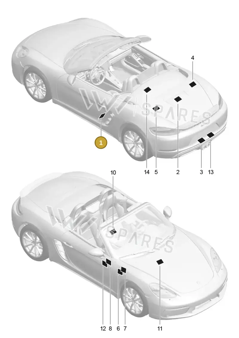 982010000 — Porsche Boxster (2016-2019) diagram p48001000, position 1