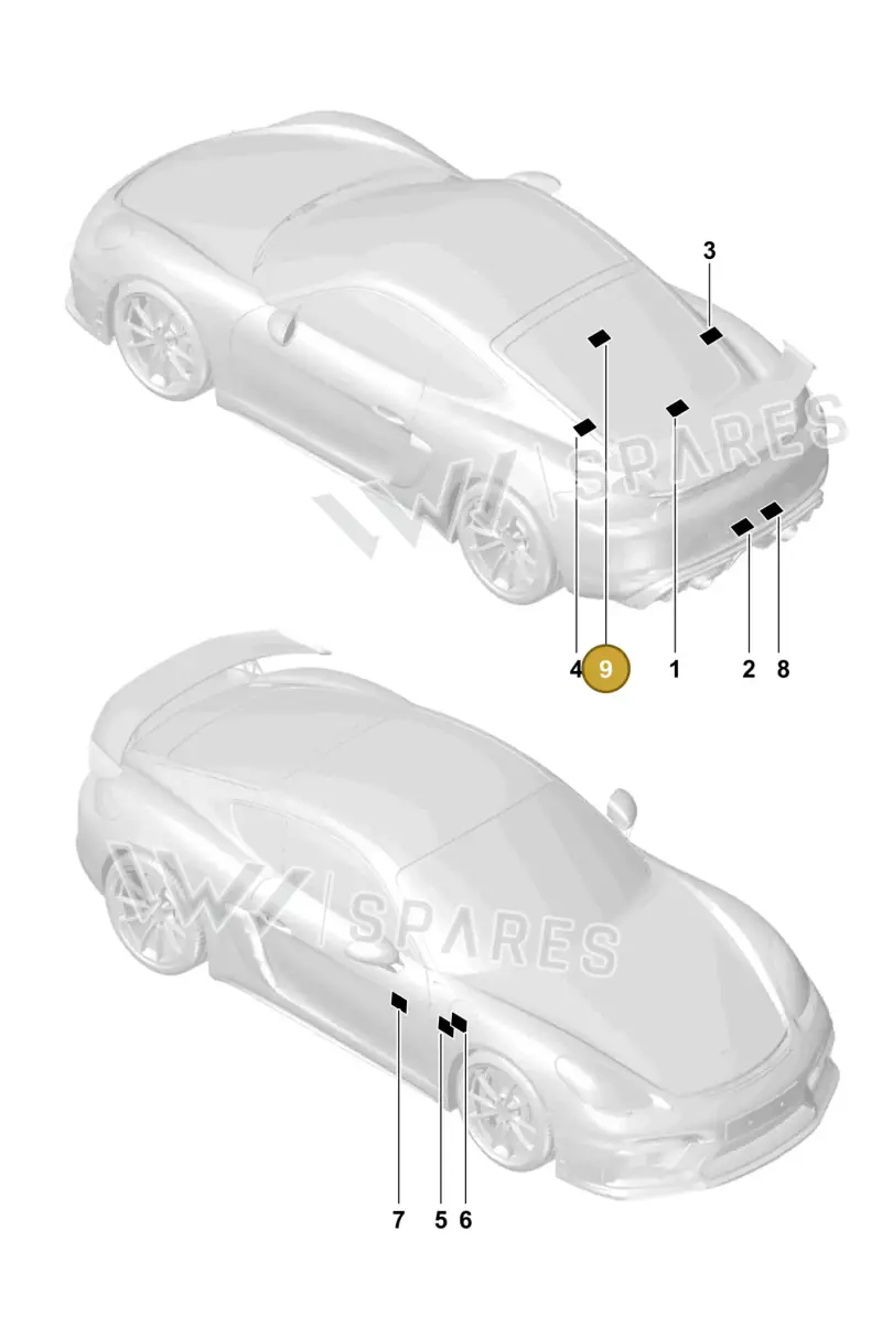 982010011 — Porsche Cayman (2019-2022) diagram p55001050, position 9